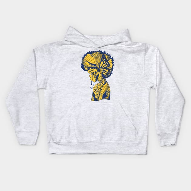 Gold and Navy Beauty In struggle Kids Hoodie by kenallouis